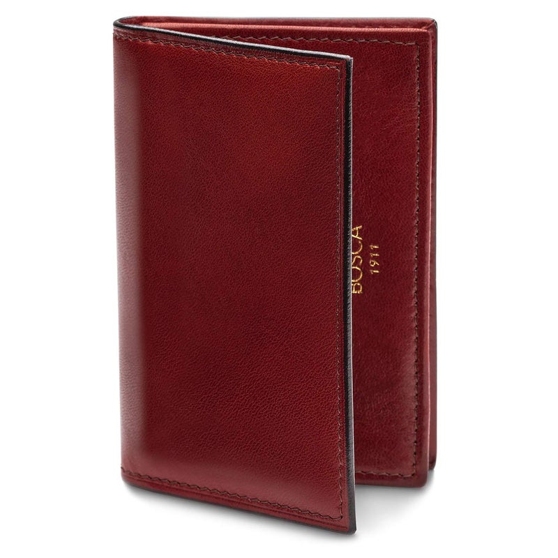 Bosca Men's Wallet, Old Leather Full Gusset 2-Pocket Card Case Wallet with I.D. Window, Dark Brown - Image 1